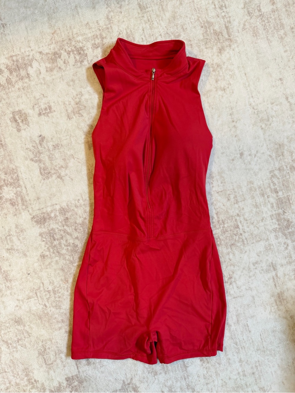 Amazon Girls' Red Sleeveless Zip-Front Romper